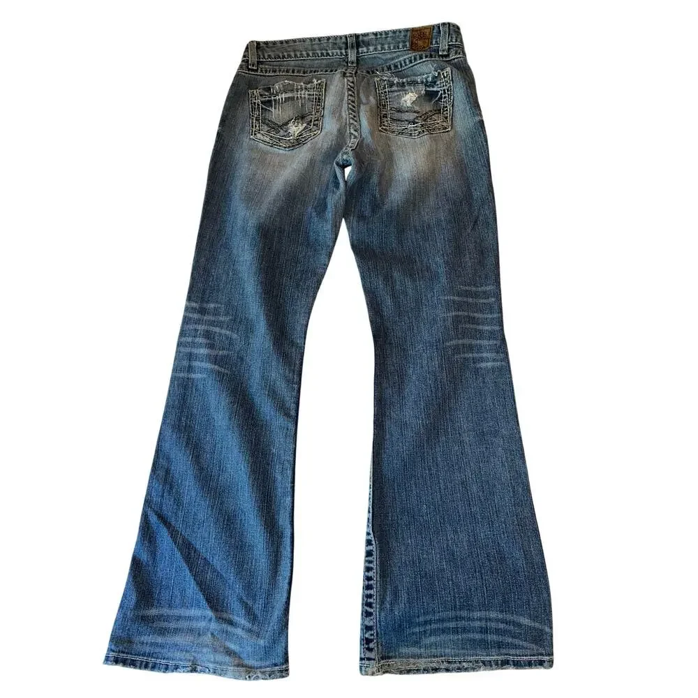 BKE Denim Kate Bootcut Jeans Women’s 30x31.5 Distressed Y2K Medium Wash - Picture 4 of 10
